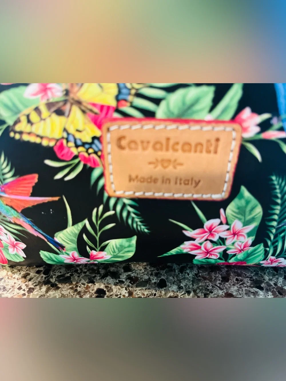 Cavalcanti wristlet with beautiful colors. Clutch or cosmetic pouch wristlet.